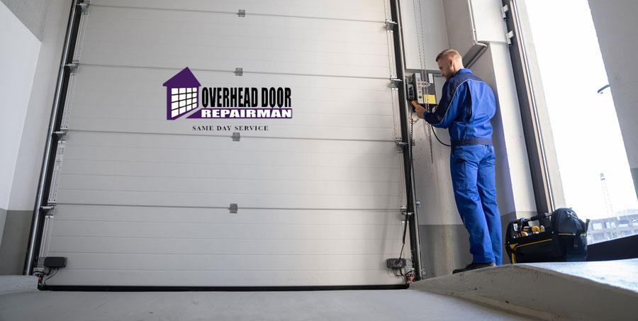 Overhead garage door repairman